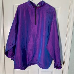 Vintage Wise Guy Oversized QuarterZip Windbreaker